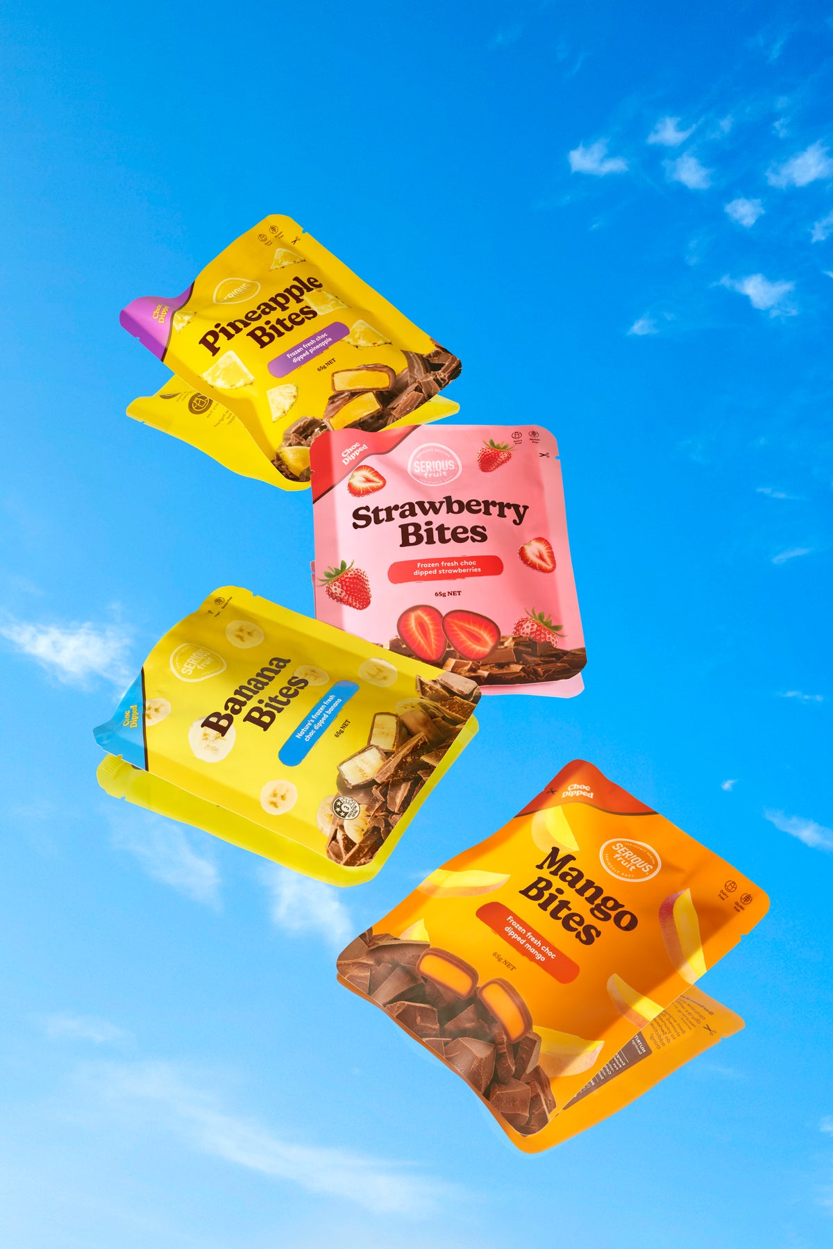 Serious Fruit Choc Bites Mango Banana Strawberry Pineapple 